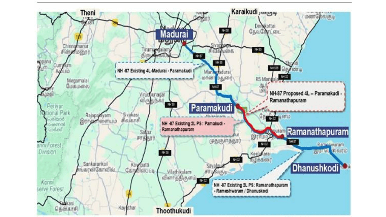 NH-87 expansion: Cabinet approves Rs 1,853 crore 4-lane highway, to connect Paramakudi and Ramanathapuram in Tamil Nadu
