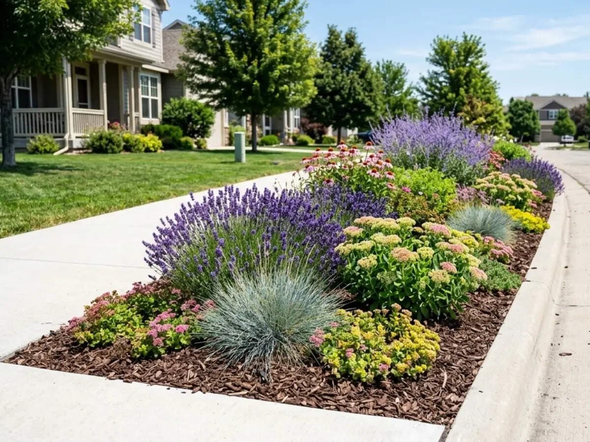 These low-water plants make sunny sidewalk strips look expensive with less watering